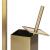 Stand cu perie WC si suport hartie igienica, metal si bambus, 67cm, auriu Household NewTrend