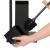 Stand cu perie WC si suport hartie igienica, metal si bambus, 79cm, negru Household NewTrend