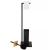 Stand cu perie WC si suport hartie igienica, metal si bambus, 79cm, negru Household NewTrend