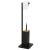 Stand cu perie WC si suport hartie igienica, metal si bambus, 79cm, negru Household NewTrend