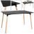 Masa dining bucatarie, dreptunghiulara, 120x80x74 cm, Blat MDF, Picioare lemn, Negru Household NewTrend
