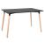 Masa dining bucatarie, dreptunghiulara, 120x80x74 cm, Blat MDF, Picioare lemn, Negru Household NewTrend