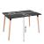 Masa dining bucatarie, dreptunghiulara, 120x80x74 cm, Blat MDF, Picioare lemn, Negru Household NewTrend