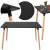 Masa dining bucatarie, dreptunghiulara, 120x80x74 cm, Blat MDF, Picioare lemn, Negru Household NewTrend