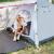 Cort plaja sau camping, impemeabil, cu terasa, 4 locuri, 200x350x135cm, gri Household NewTrend