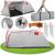 Cort plaja sau camping, impemeabil, cu terasa, 4 locuri, 200x350x135cm, gri Household NewTrend