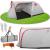 Cort plaja sau camping, impemeabil, cu terasa, 4 locuri, 200x350x135cm, gri Household NewTrend