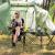 Cort camping, impemeabil, 2 camere + hol, 4 locuri, 460x200x245cm, verde Household NewTrend