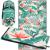 Prosop de plaja cu uscare de rapida, husa de transport, 90x180cm, model floral Household NewTrend