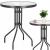 Masa pentru gradina sau balcon, cadru metalic, blat sticla, 60x70cm, negru Household NewTrend