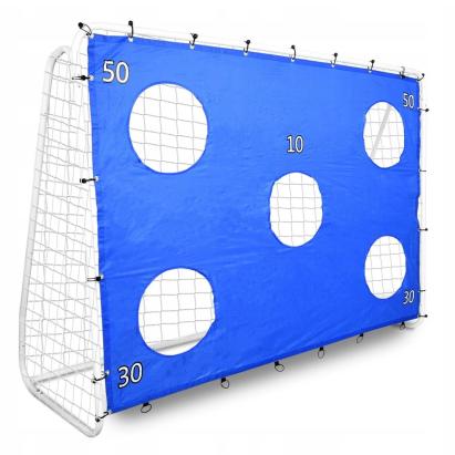 Poarta de fotbal din otel, 170x240cm, profil 32mm, tinta antrenament, albastru Household NewTrend