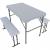 Set mobilier de camping pliabil, masa cu 2 banci, structura otel cu HDPE, 108x60cm, alb Household NewTrend