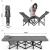Pat pliant pentru camping, cu saltea si perna, structura metalica, 190x70x37cm, gri Household NewTrend
