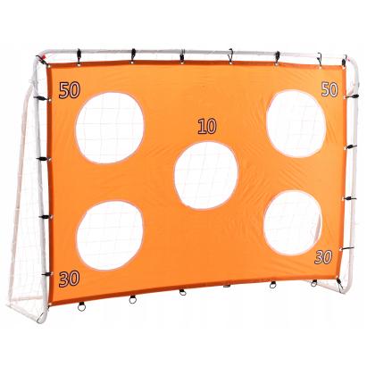 Poarta de fotbal din otel, 152x213cm, profil 25mm, tinta antrenament, portocaliu Household NewTrend