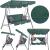 Leagan Balansoar Sersimo Luna cu Pernite pentru Terasa sau Gradina, 3 locuri, 220kg, verde Household NewTrend