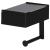 Suport hartie igienica din otel cu sertar depozitare, sistem montare inclus, 22cm, negru bej Household NewTrend
