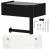 Suport hartie igienica din otel cu sertar depozitare, sistem montare inclus, 22cm, negru bej Household NewTrend