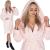 Halat de baie pentru femei pana la genunchi, cu gluga, marimea S/M, roz Household NewTrend