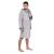 Halat de baie pentru barbati pana la genunchi, gluga mare, marimea M/L, gri Household NewTrend