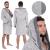 Halat de baie pentru barbati pana la genunchi, gluga mare, marimea M/L, gri Household NewTrend