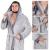 Halat de baie pentru barbati pana la genunchi, gluga mare, marimea M/L, gri Household NewTrend
