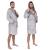 Halat de baie pentru barbati pana la genunchi, gluga mare, marimea M/L, gri Household NewTrend