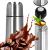 Cana termos cu pahar, perete din inox dublu izolat, 1000ml, 32cm, argintiu Household NewTrend