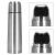 Cana termos cu pahar, perete din inox dublu izolat, 1000ml, 32cm, argintiu Household NewTrend