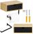 Suport hartie igienica din otel cu sertar depozitare, sistem montare inclus, 22cm, negru bej Household NewTrend