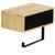 Suport hartie igienica din otel cu sertar depozitare, sistem montare inclus, 22cm, negru bej Household NewTrend