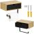 Suport hartie igienica din otel cu sertar depozitare, sistem montare inclus, 22cm, negru bej Household NewTrend