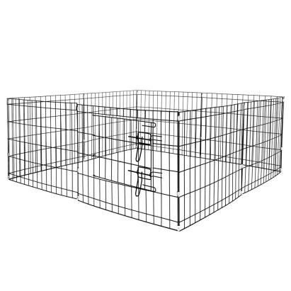 Tarc pentru animale de companie, din fier, forma configurabila, cu usa de acces, XXL, 120x120x60cm, negru Household NewTrend