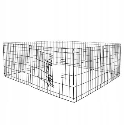 Tarc pentru animale de companie, din fier, forma configurabila, cu usa de acces, XL, 120x120x47cm, negru Household NewTrend