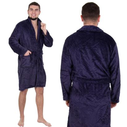 Halat de baie pentru barbati pana la genunchi, marimea M/L, mov Household NewTrend