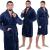 Halat de baie pentru barbati pana la genunchi, marimea L/XL, albastru marin Household NewTrend