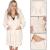 Halat de baie pentru femei pana la genunchi, gluga cu urechi , marimea L/XL, bej Household NewTrend