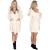 Halat de baie pentru femei pana la genunchi, gluga cu urechi , marimea L/XL, bej Household NewTrend