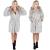Halat de baie pentru femei pana la genunchi, cu gluga, marimea L/XL, gri Household NewTrend