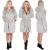 Halat de baie pentru femei pana la genunchi, cu gluga, marimea L/XL, gri Household NewTrend