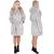 Halat de baie pentru femei pana la genunchi, cu gluga, marimea L/XL, gri Household NewTrend