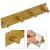 Cuier de baie pentru prosoape, montare fara gaurire, otel, 4 agatatori, 24x4.5cm, auriu Household NewTrend