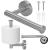 Suport hartie igienica din otel, sistem montare inclus, 16cm, argintiu lucios Household NewTrend