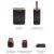 Set de accesorii patrate pentru baie din plastic, 5 piese, negru maro Household NewTrend