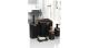 Set de accesorii patrate pentru baie din plastic, 5 piese, negru maro Household NewTrend