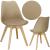 Set 4 scaune dining Verdhe pentru bucatarie cu perna tapitata cu piele ecologica, 44x82cm, maro Household NewTrend