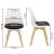 Set 4 scaune dining Verdhe pentru bucatarie cu perna tapitata cu piele ecologica, 44x82cm, alb negru Household NewTrend