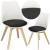 Set 4 scaune dining Verdhe pentru bucatarie cu perna tapitata cu piele ecologica, 44x82cm, alb negru Household NewTrend