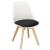 Set 4 scaune dining Verdhe pentru bucatarie cu perna tapitata cu piele ecologica, 44x82cm, alb negru Household NewTrend