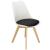 Set 4 scaune dining Verdhe pentru bucatarie cu perna tapitata cu piele ecologica, 44x82cm, alb negru Household NewTrend