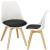 Set 4 scaune dining Verdhe pentru bucatarie cu perna tapitata cu piele ecologica, 44x82cm, alb negru Household NewTrend